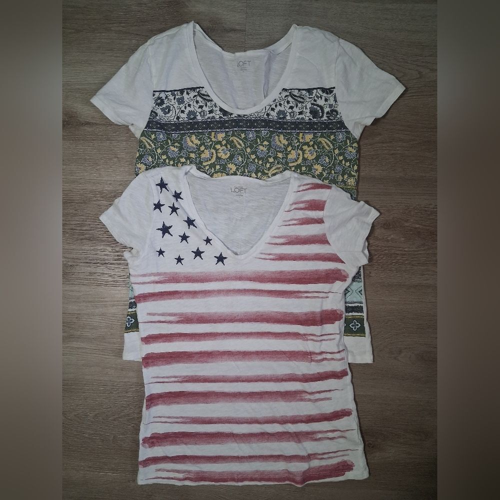 LOFT 2 - White T-shirts Short Sleeve - Picture 1 of 5